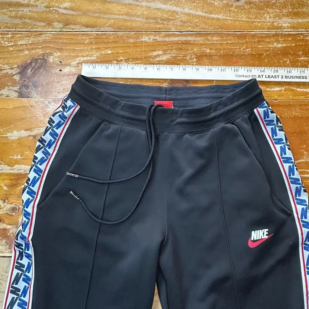 Vintage Nike Pants Womens Medium Black Graphic Line Red Tag Fleece‎ 25